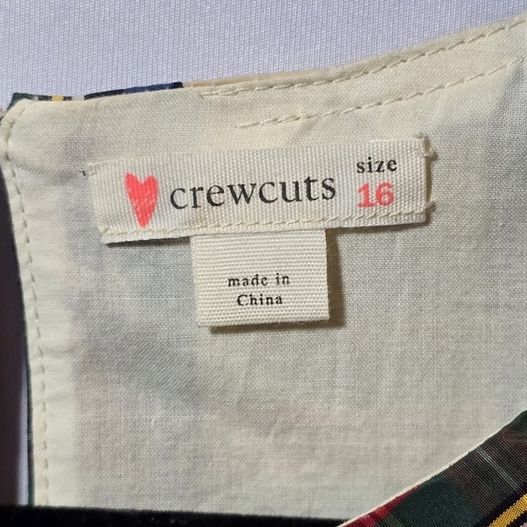 Crewcuts Girls Holiday Christmas Party Plaid Glitter Sequin Dress, sz 16 - Picture 5 of 9